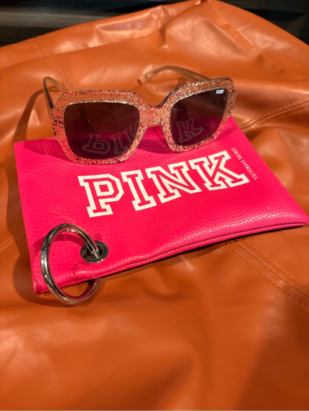 PINK Victoria's Secret Sparkle Square Sunglasses in Hot Pink